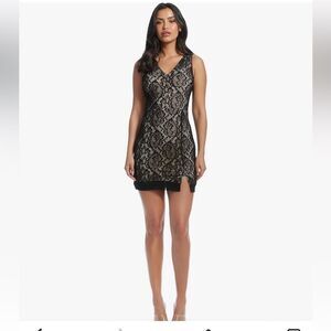 Dress The Population Sleeveless Lace Bodycon Mini Dress With Stretch Medium NWT